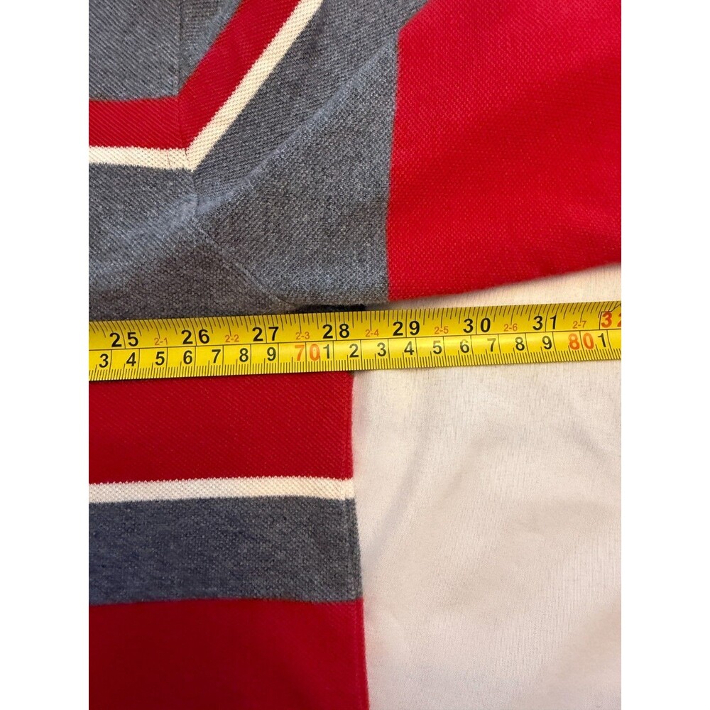Vintage Y2K Phat Farm Polo Shirt 3XL Red Gray Striped Logo Graphic Mens - Picture 10 of 16
